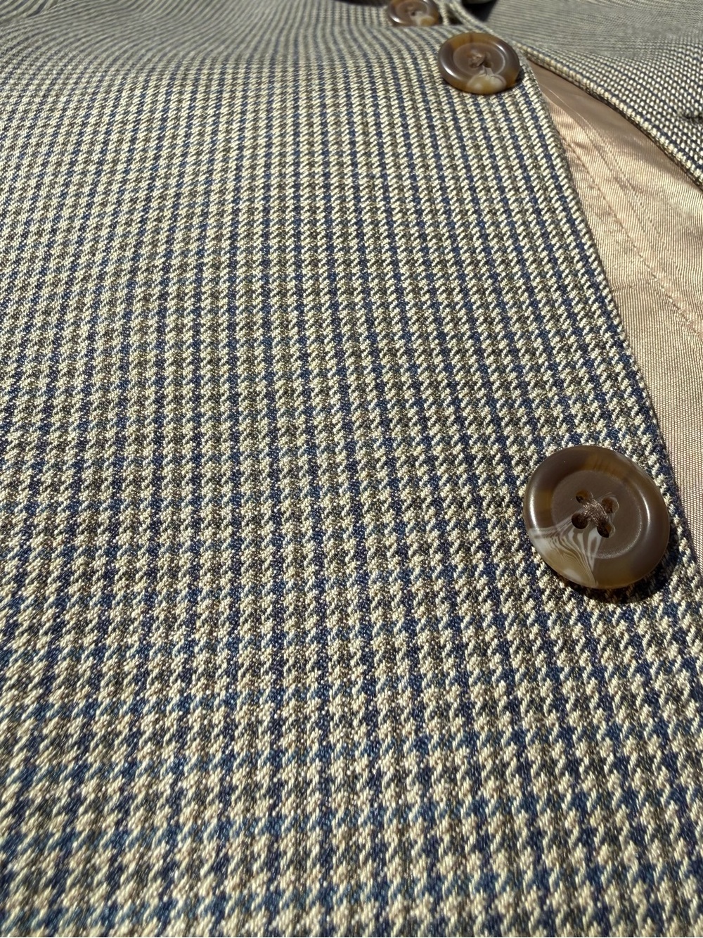 Chaps Men's Houndstooth Sport Coat in Navy and Tan
